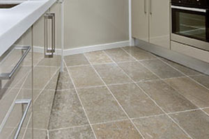 shiny cleaned kitchen floor tiles